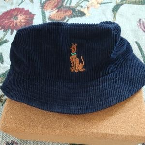 Y2K Scooby Doo blue corduroy bucket hat
